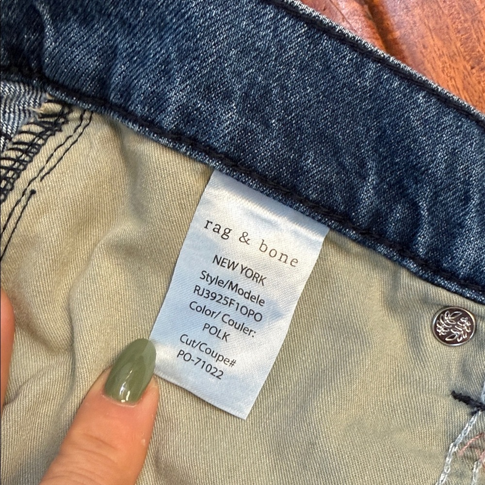 rag & bone Women's Straight Leg Jeans in Medium Blue - Picture 5 of 8